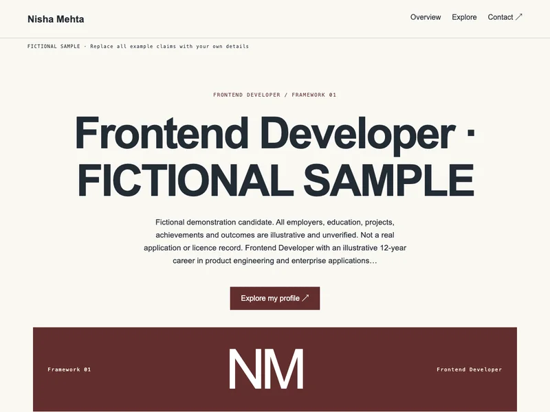 Frontend Developer web portfolio preview