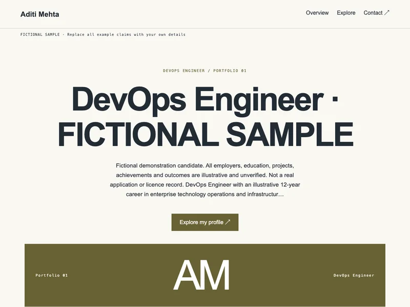 DevOps Engineer web portfolio preview