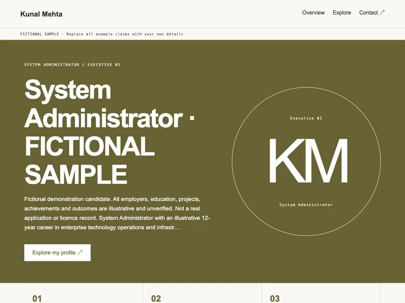 System Administrator web portfolio preview