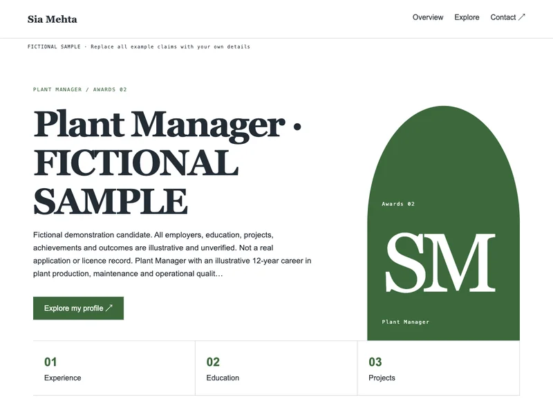 Plant Manager web portfolio preview