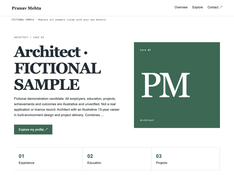 Architect web portfolio preview