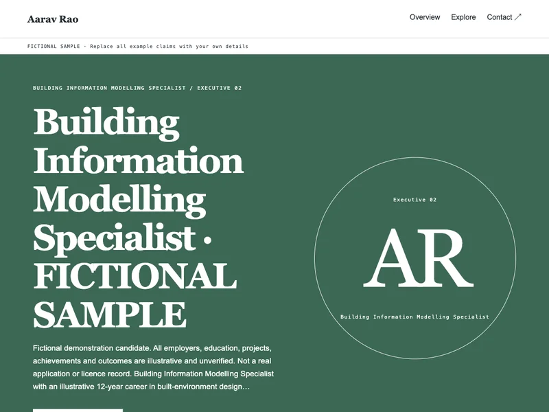 Building Information Modelling Specialist web portfolio preview