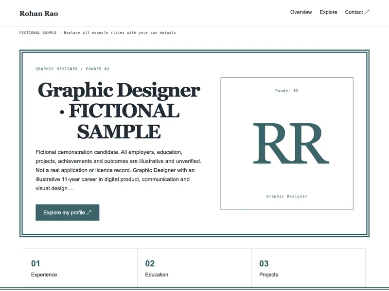 Graphic Designer web portfolio preview