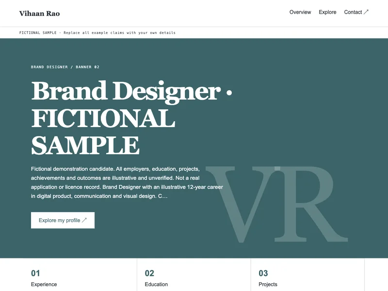 Brand Designer web portfolio preview