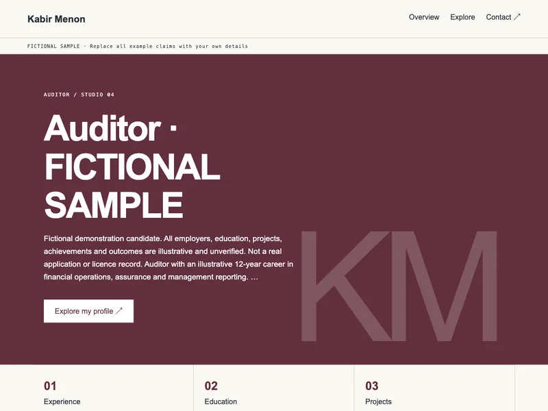 Auditor web portfolio preview