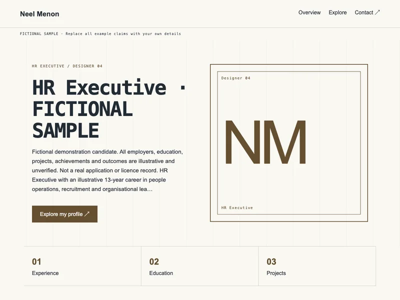 HR Executive web portfolio preview