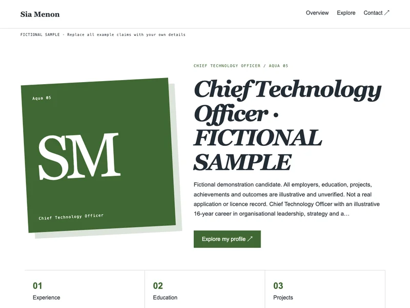 Chief Technology Officer web portfolio preview