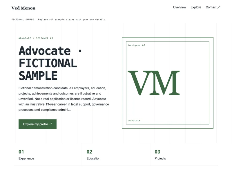 Advocate web portfolio preview