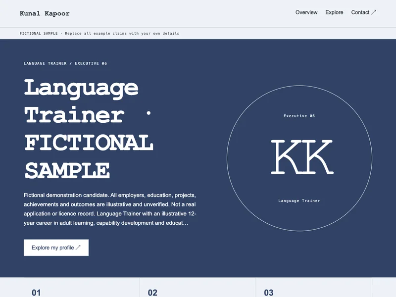 Language Trainer web portfolio preview
