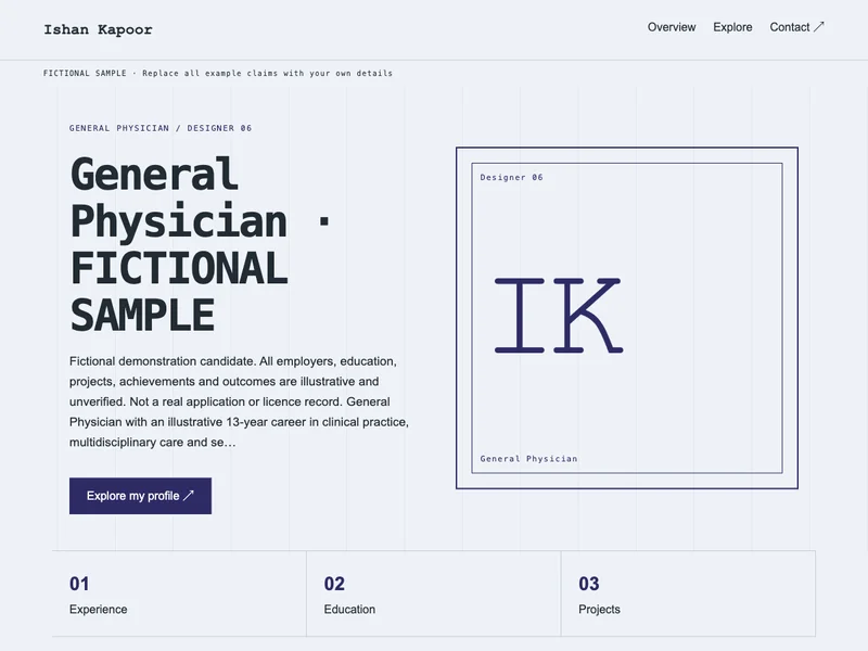 General Physician web portfolio preview