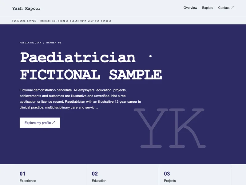 Paediatrician web portfolio preview