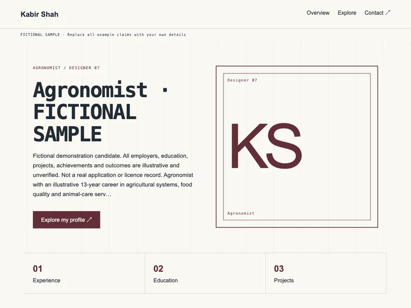 Agronomist web portfolio preview