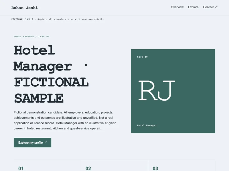 Hotel Manager web portfolio preview