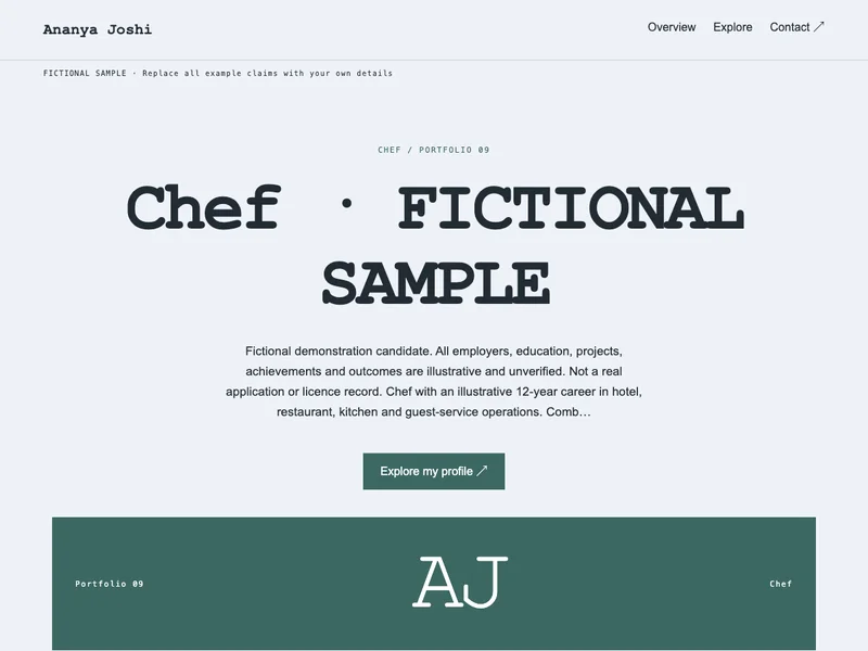 Chef web portfolio preview