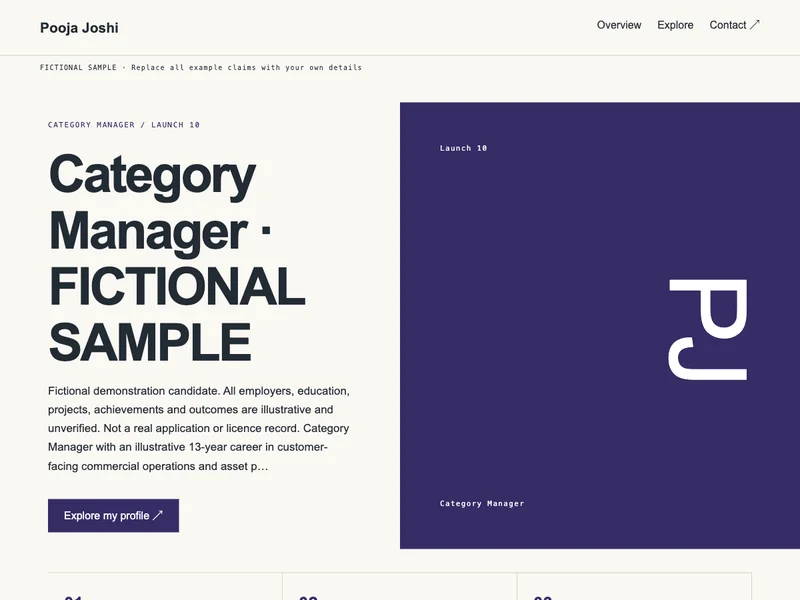 Category Manager web portfolio preview