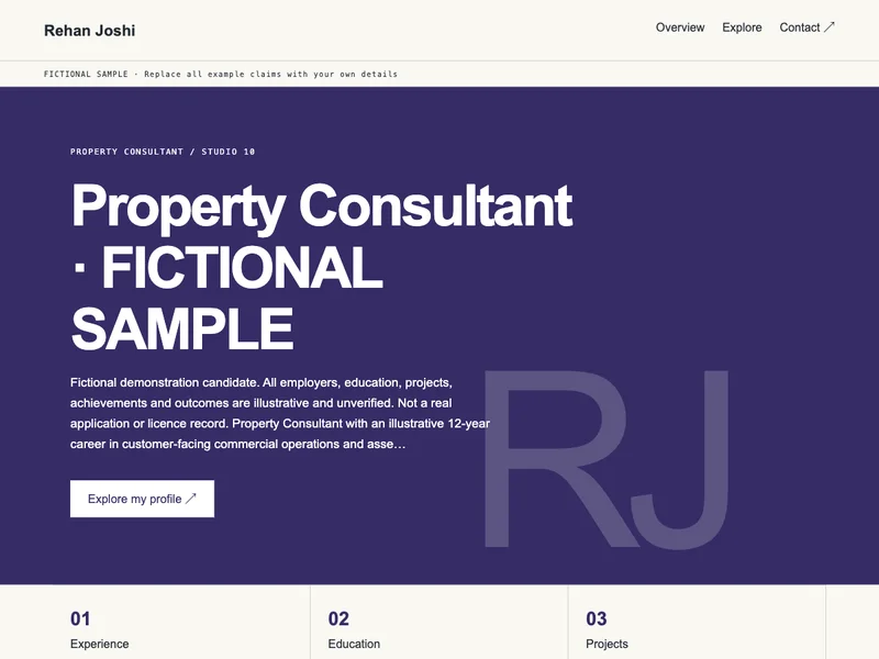Property Consultant web portfolio preview