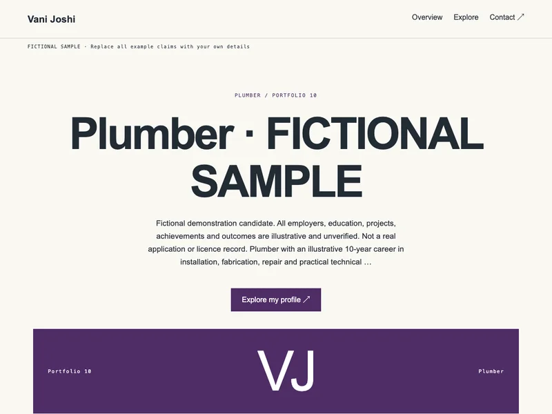 Plumber web portfolio preview